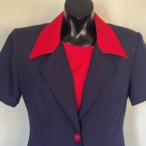 Vintage blue And Red Suit Hacket